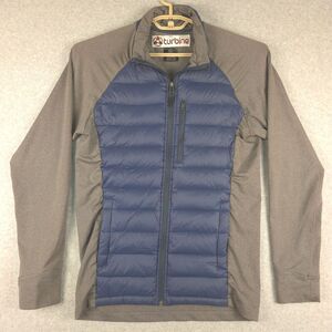 Turbine Men's Down Quilted Hybrid Jacket Full Zip Performance Gray‎ Blue Medium